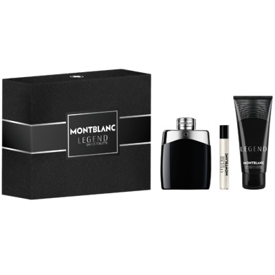 1 - Montblanc Legend Gift Set: 100ml EDT + 7.5 ml Purse Spray + 100 ml Shower Gel